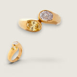 Bezel Set 2 Oval cut stones. F340-CAN-CZ-14K