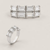 Double row of Baguette Cut Stones of 1.25ct  8 Stones in Total. F40-CZ-14K