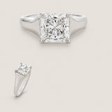 2.5ct Princess Cut Center Solitaire  in Antique Setting. Center stone size: 8mm F440-8-CZ-14K