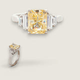 2.5ct Emerald Cut Center  with 4 Baguettes on the sides of .35 TCW.  F522-CAN-CZ-14K