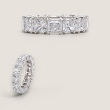 Eternity band with 14 Princess Cut Stones of 4 TCW. Size: 4.75x4mm F542-CZ-14K