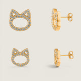 LARGE CAT HEAD EARRING - LGCATHEADEAR
