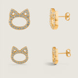 SMALL CAT HEAD EARRING - SMCATHEADEAR