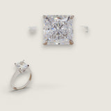 2.5ct Princess Cut Solitaire ring. Center stone size: 8mm FSQ8-CZ-14K