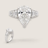 5ct Pear-Shaped Cut Center with 6 Baguette Cut of 1TCW on the sides.