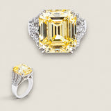 Canary Asscher with Three-Row Split Shank