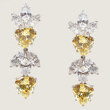 Canary Heart With Pear and Marquise Drop Earring (26 TCW)