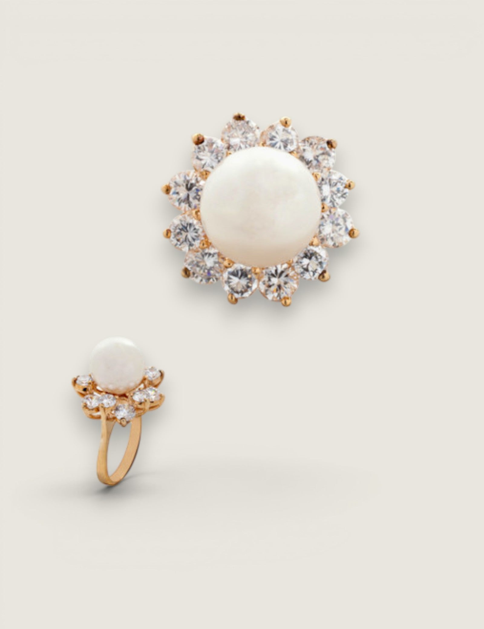 RING 1PL-11MM/12RD-1.8CT CJ20-PRL-CZ-14K