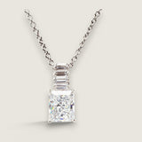 5CT EMERALD CUT DROP PENDANT - PF379/CZ