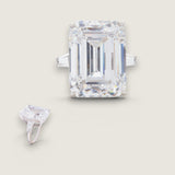 12.5ct Emerald Cut Center with 2 Baguette Cut Stones of 1.5ct on the sides. F246-CZ-14K