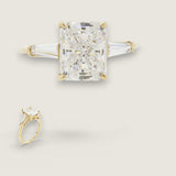 3ct Emerald Cut Center with Baguette Side Stones