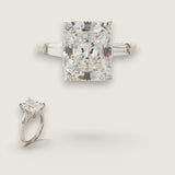 4.5ct Emerald Cut Center with Baguette Side Stones