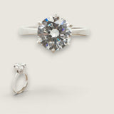 2.25ct Round Cut Solitaire Ring. Center stone size: 8.75mm 17166-4-CZ-14K