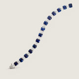 Sapphire Emerald Cut & Clear Oval Alternating Bracelet