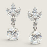 EARRING 3 MARQ.CLUSTER W/7.25MM RD DROP - 21E35R/CZ