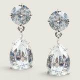 EARRING 6mm rd w/10 x 7 ps drop 7.6ct - RDWPS8.5/CZ