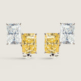 Radiant Cut Stepped Canary and Clear Double Stud (22 TCW)