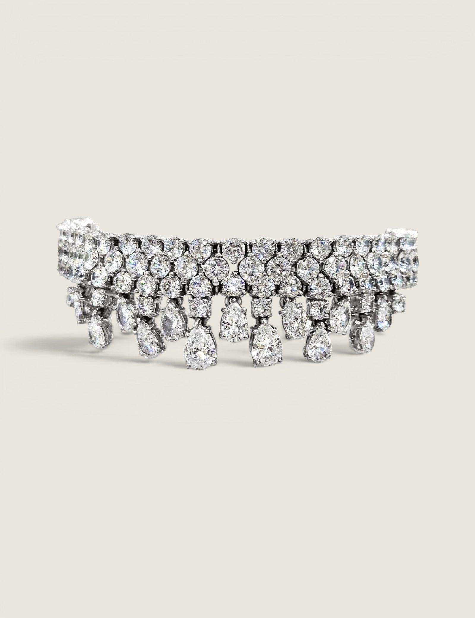 Multi-Row Bracelet with Pear Drops