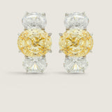 Triple Oval Canary Center Hoop Earrings (11.8 TCW)