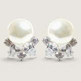 EARRING 12mm prl. w/rds. & ps bot. cluster - F136T/PL/CZ