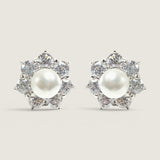 Pearl Flower Stud Earrings