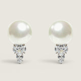 EARRING PEARL W/OVAL & PS  - E102/PL/CZ