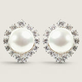 EARRING TOP ONLY PRL SURR  1ROW RDS - 17460T/PL/CZ