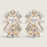 EARRING TWIN BEZ SET BAG+RDS/OVALS/MARQ - 17486T/CZ
