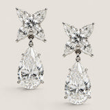 EARRING 4mm rd ctr w/4 ps+13x9 ps drop - 17VCAE/CZ