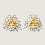 Trillion Canary with Halo Earrings (8TCW)