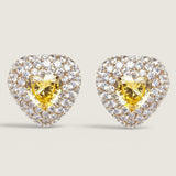 EARRING-HEART EARRING HEART CTR PAVE SURR   - E402/RUB/CZ