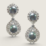 EARRING PRL TOP W/1RW- PRL BT2RW/RD SURR  - 17460/PL/CZ