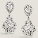 EARRING PS CTR OV TOP W/RDS SURR W/LG CLUST DP - T12997/CZ