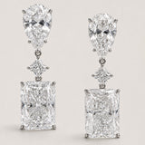 Pear, Square and Radiant Cut Drop Earrings (31.2 TCW)