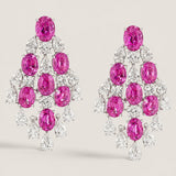 Pink Oval and Colorless Pear Chandelier Earrings (23.25 TCW)