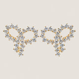 Bow Earring of Round Stones - 17896E/CZ