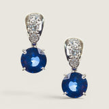 EARRING TAPERED PAVE TOP W/CZ STN BOT - EF436/SAP/CZ