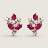 EARRING cluster 7 ps stones  - CJ21/RUB/CZ