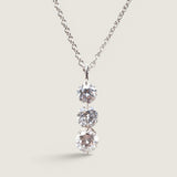3STONE DROP PENDANT - PF570/CZ