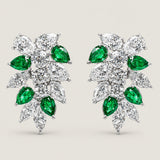 Cluster Earring with Emerald Pear Highlights (6.8 TCW)