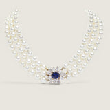 NECK 3 STRAND 8MM PL W/17642 CLASP  - N17642/38/PL/CZ/SP