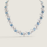Aqua Oval and Marquise Necklace