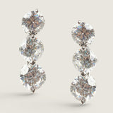 EARRING 3 GRAD RDS IN ROW - EF570/CZ