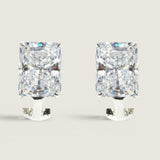 Radiant Cut Studs with Omega Back (3 TCW)