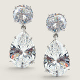 EARRING stud rd w/50CT ps drop  - RDWPS50/CZ