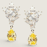 EARRING 6X4 ps cluster w/ps drop  - CJ21DJR/CAN/CZ