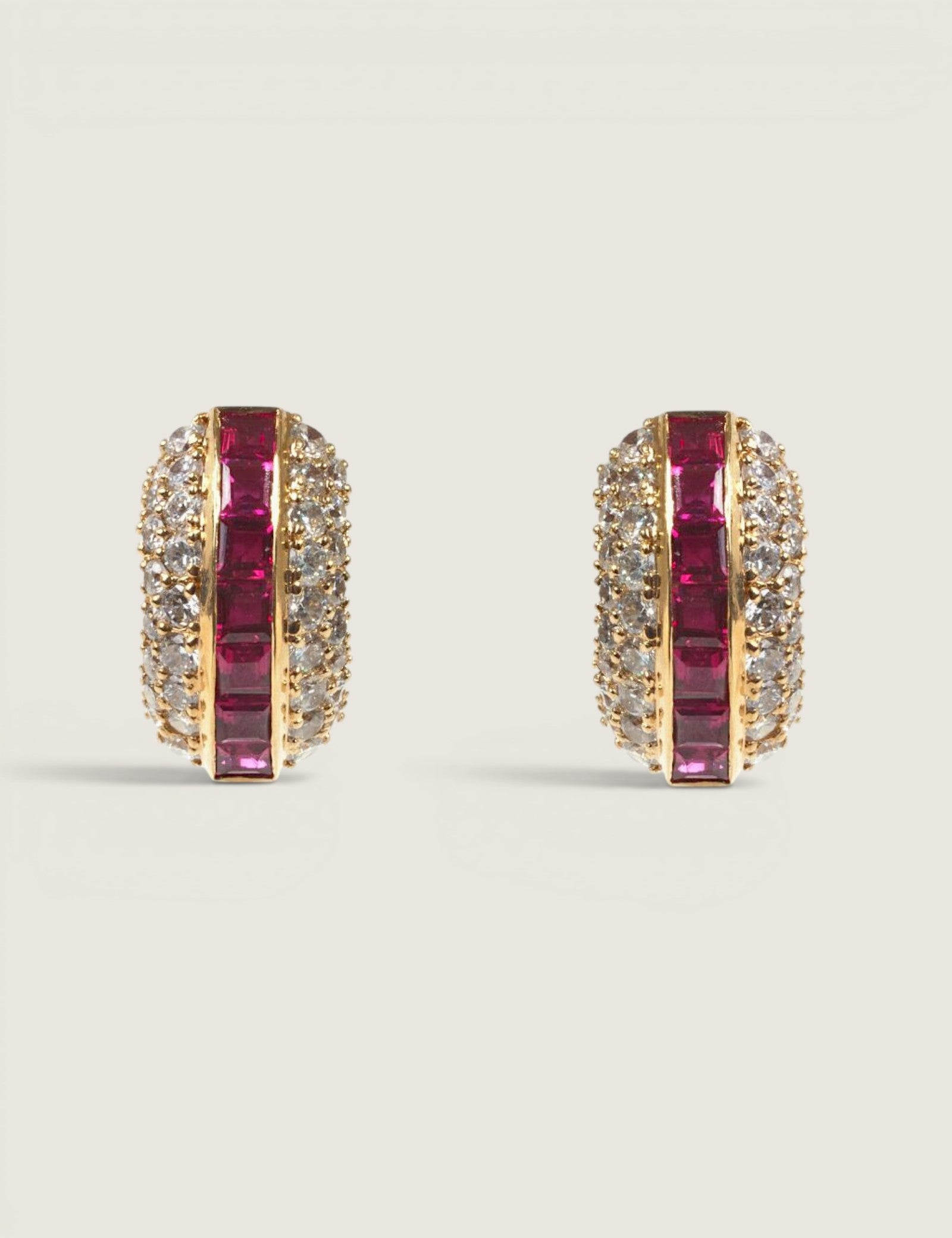 Ruby Channel Huggie Hoop Earrings