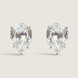 11CT Pear Shape Post Clip Stud (22 TCW)
