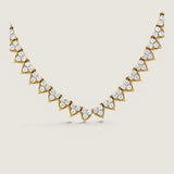 NECKLACE OF CLUST/ BORDERED 3 RDS  - N74/CZ