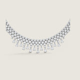 NECKLACE 3 ROWS OF RDS W/PS &PS W/RDS AT BOT SMALL - NB41/CZ